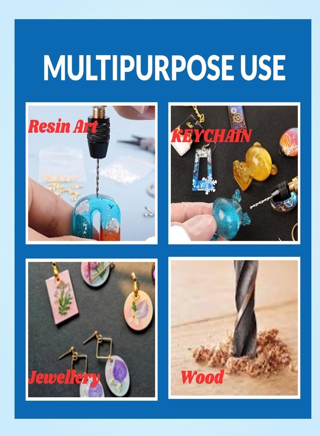 R H LIFESTYLE PCB Hand Drill with 4 Micro Drill Bits - Ideal for Epoxy Resin Art, Woodworking, DIY Crafts, Resin Keychains & Jewelry Making - Image 3